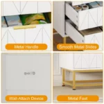 Solid Wood Chest Cabinet Organizer for Living Room, Hallway & Entryway – Black Storage Cabinet - Image 5