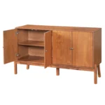 4-Door Storage Cabinet Vintage Accent Sideboard - Image 2