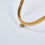 Round Glass Dining Table for 4 with Gold Metal Pedestal Base – 35.4" Clear Tempered Glass Top - Image 2