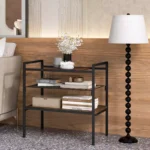 Industrial Entryway Table – 3-Tier Sofa Side Table with Wood Shelves - Image 3