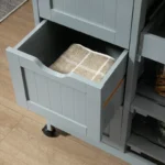 Bar Serving Cart – Compact Trolley on Wheels with Wood Top - Image 2