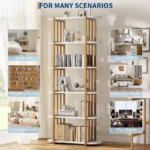 6-Tier Industrial Bookshelf – 71" Tall Wooden Shelf with Metal Frame for Home & Office - Image 5