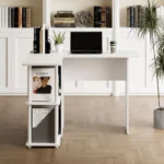 L-Shaped Computer Desk Corner Study & Writing Desk with Open Storage Shelves - Image 4