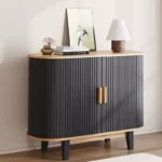 Wooden Sideboard with Sliding Doors & Adjustable Shelves