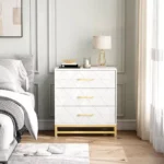 Wooden Chest of Drawers with Metal Handles – Compact 3-Drawer Storage Unit - Image 4