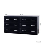 Modern Wooden Chest of 6 Drawers with Metal Handles – Wide Storage Dresser - Image 4