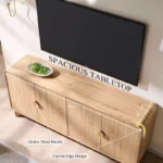 Media Console with Adjustable Shelves & Large Storage – Wooden TV Stand with Doors - Image 3