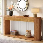 Wooden Console Table with Wood Legs