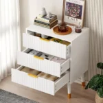 Chest of 3 Drawers – Wood-Style Storage Dresser Chest Cabinet - Image 3