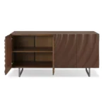 Modern Wood Sideboard with Four Water-Drop Corrugated Doors and Adjustable Shelves - Image 3