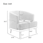 Upholstered Round Armchair for Living Room - Image 2