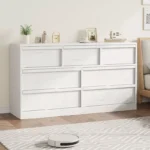 Organizer with Concave Handles – Modern 7-Drawer Hardwood Chest of Drawers - Image 5