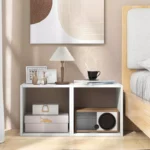 White Cube Freestanding Storage Organizer – Compact Wooden Bookcase - Image 4