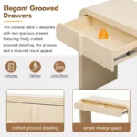 Wooden Console Table with 2 Drawers and Adjustable Foot Pads - Image 3