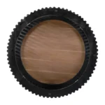 Round Acacia Wood Coffee Table with Slatted Base - Image 3