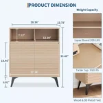 Mid-Century Modern Fluted Storage Cabinet with Metal Legs - Image 5