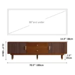 Mid-Century Modern TV Stand – 70.9-Inch Media Console with Metal Hardware - Image 3
