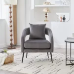 Gray Armchair, Modern Comfort Lounge Chair - Image 5