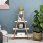 4-Tier A-Frame Ladder Bookshelf – Wooden Display Shelf for Home & Office - Image 7