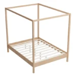 Queen/King Size Four Poster Platform Bed – Solid Wood Bed Frame - Image 3