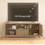 TV Stand for Up to 65-Inch TVs – Entertainment Center with Door and Metal Frame - Image 5