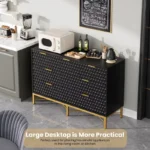 Modern Wooden Chest of 7 Drawers with Metal Frame – White Finish Storage Dresser - Image 3