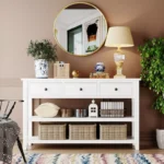 Solid Wood Retro Entryway Console Table - Image 5