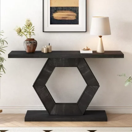 Modern Entryway Table with Innovative Hollow Hexagon Legs