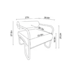 27" Modern Iron Accent Chair – Upholstered Comfy Lazy Armchair for Living Room & Bedroom - Image 5