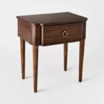 One Drawer Side Table – Walnut Brown Finish - Image 2