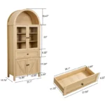 Wooden Sideboard with Adjustable Shelves and Multi-Storage Design - Image 4