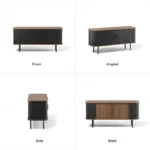 Media Storage Cabinet with Tambour Sliding Doors, TV Stand & Buffet Sideboard - Image 3