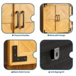 Black Storage Cabinet with Adjustable Shelf, Ready-to-Use Design - Image 4