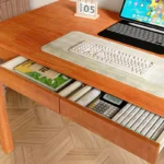 Mid-Century Modern Wooden Desk with Two Drawers - Image 5