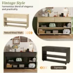 Vintage Console Table for Entryway with Drawers and Shelves - Image 3