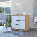 3-Drawer Dresser – Modern Chest of Drawers with Metal Handles