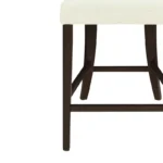 Solid Wood Open Back Counter Height Bar Stools with Cushioned Seat – Beige/Dark Brown, Set of 2 - Image 6