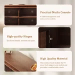 Modern Wooden TV Stand with Storage - Image 2