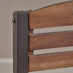 Set of 2 Lilith Acacia Wood Bar Stools with Low Back – Dark Brown Finish, Square Seat Design - Image 5