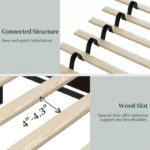 Full Farmhouse Wood Bed Platform – Wooden Bed Frame - Image 4