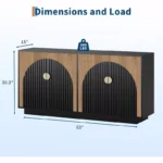 Sideboard Buffet Cabinet with Arch Doors - Image 3