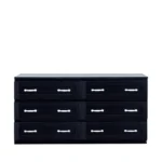 Modern Wooden Chest of 6 Drawers with Metal Handles – Wide Storage Dresser - Image 2