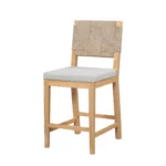 Rattan Upholstered Counter Stools Set of 2 – Natural & Stylish Design - Image 2