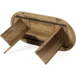 Oval Dining Table for 4–6 with Metal Strip Pedestal Base – 63" Black Wood Top & Brown Frame - Image 7