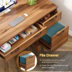 Wood Computer Desk with 3 Drawers - Image 3
