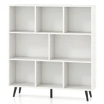 8-Cube 3-Tier Bookcase with Metal Legs – Modern Storage Organizer Shelf for Home & Office - Image 2