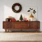 Modern TV Stand, 70.9” Walnut Entertainment Center with Storage Drawers & Cable Management