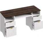 Executive Office Desk with File Drawer & Open Shelves - Image 4