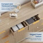 Fluted Dresser with 10 Drawers – Natural Oak Tall Storage Chest - Image 4