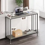 Narrow Console Table with Engineered Wood Shelf and Black Metal Frame - Image 4